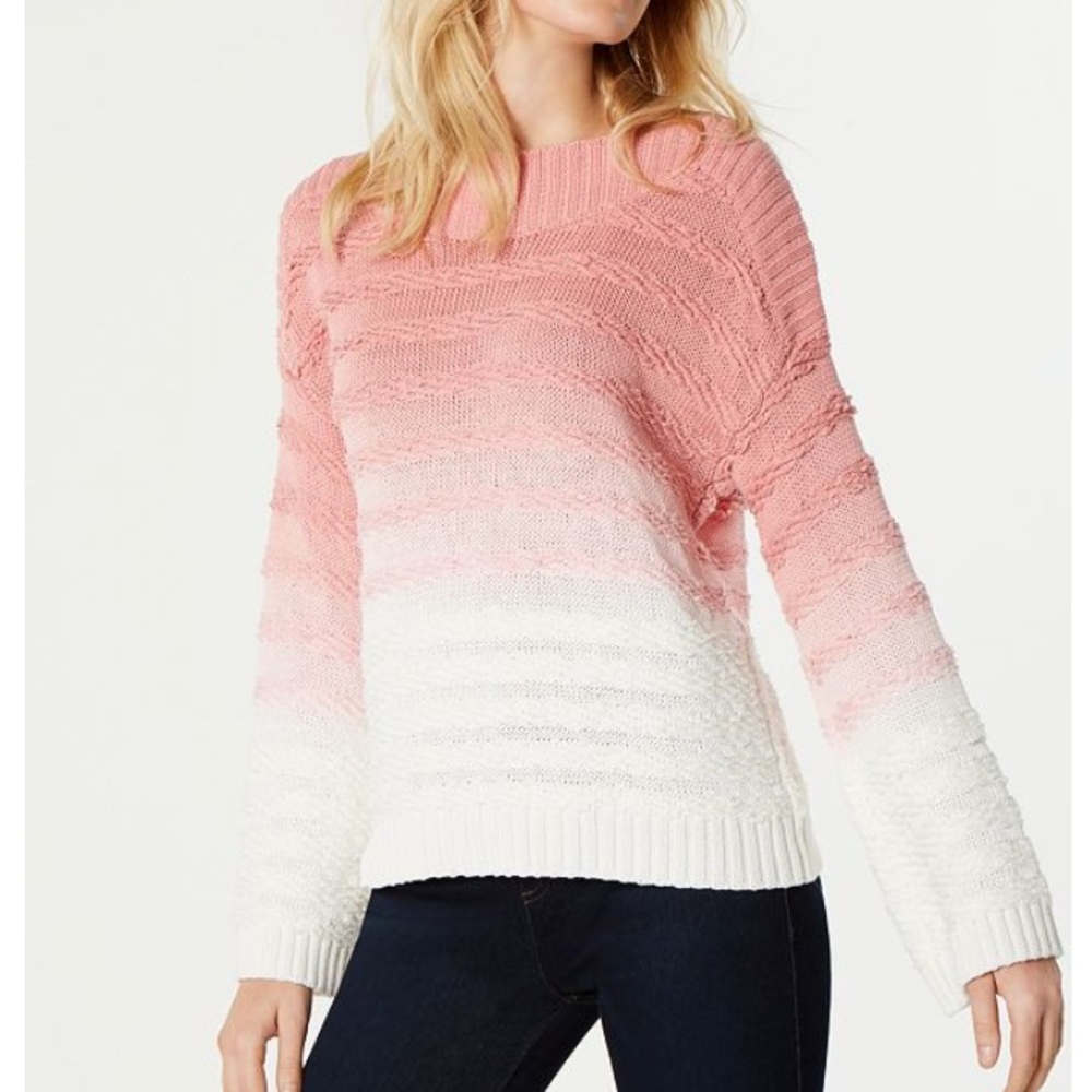 INC OMBRÉ CABLE KNIT SWEATER